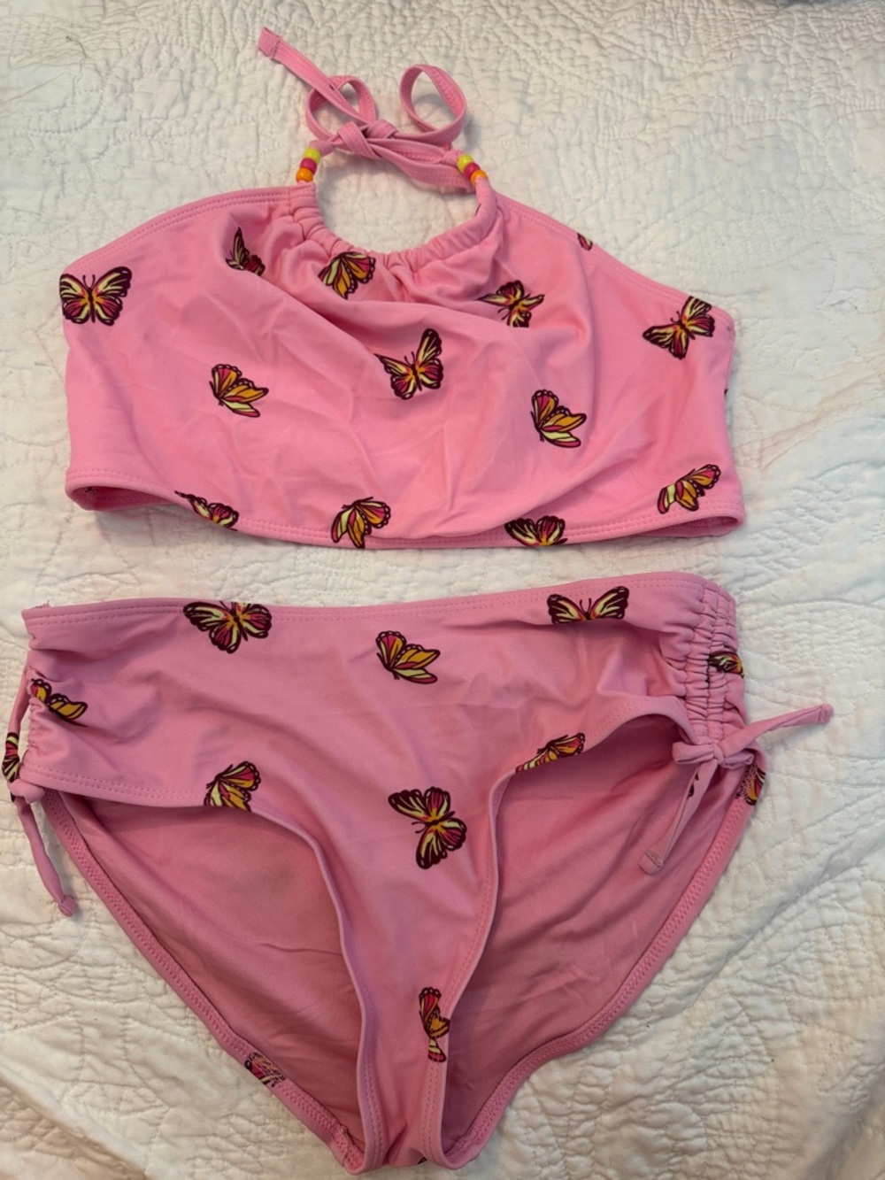 Cat & Jack Pink Butterfly Two-Piece Girls Swimsuit